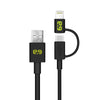 9 inch 2-in-1 Micro USB and Lightning Cable - Black