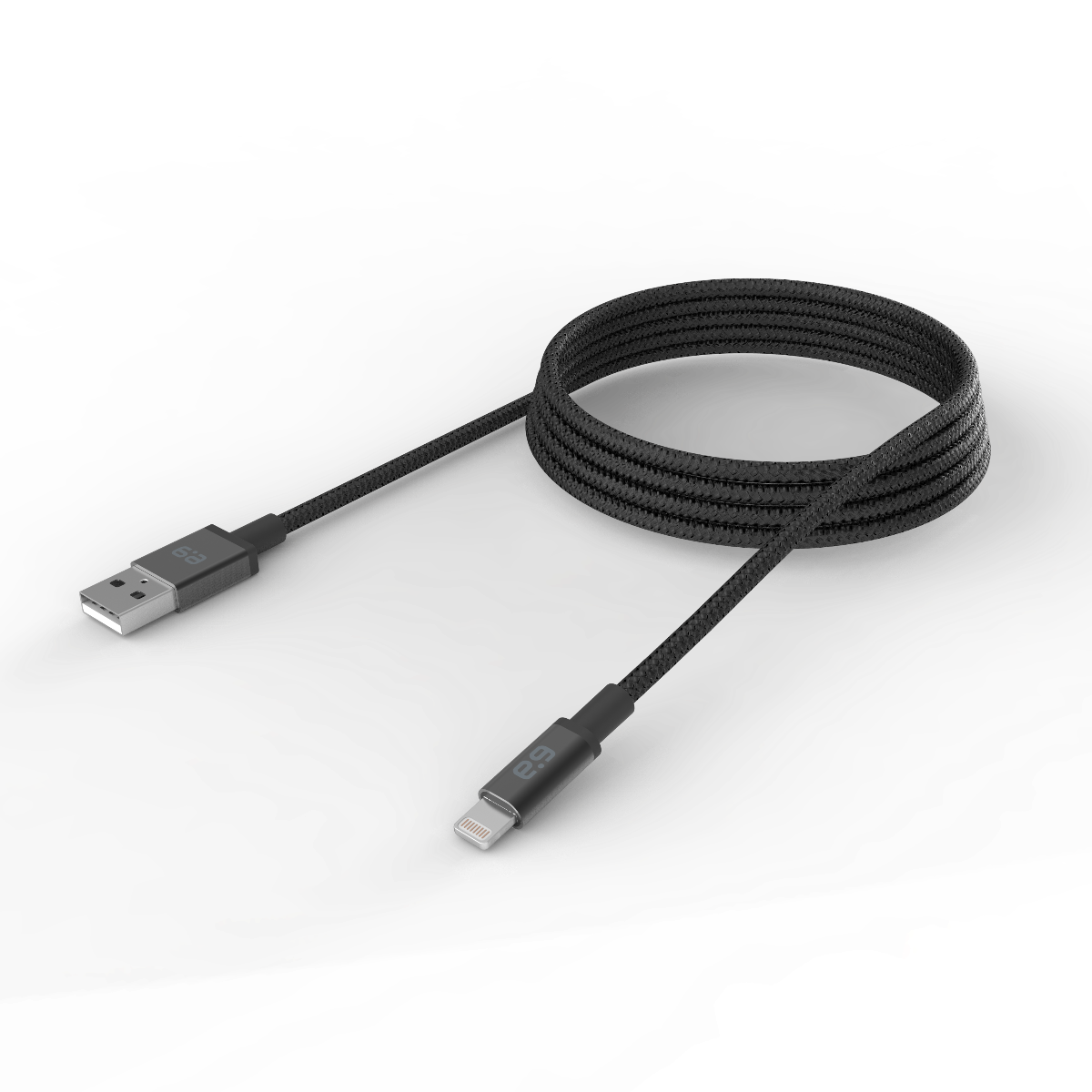 10ft Braided USB-A to Lightning Cable - Black