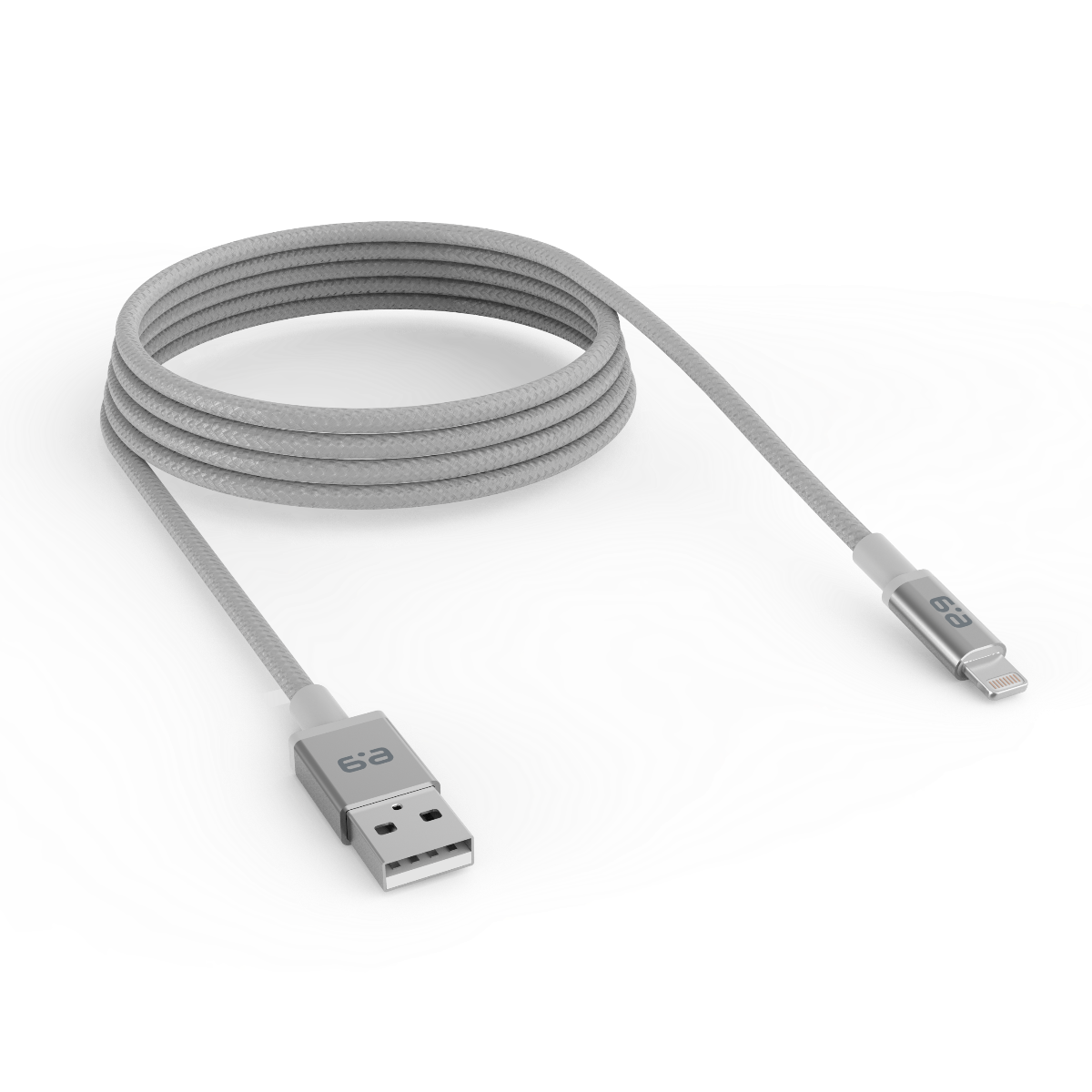 10ft Braided USB-A to Lightning Cable - Space Gray