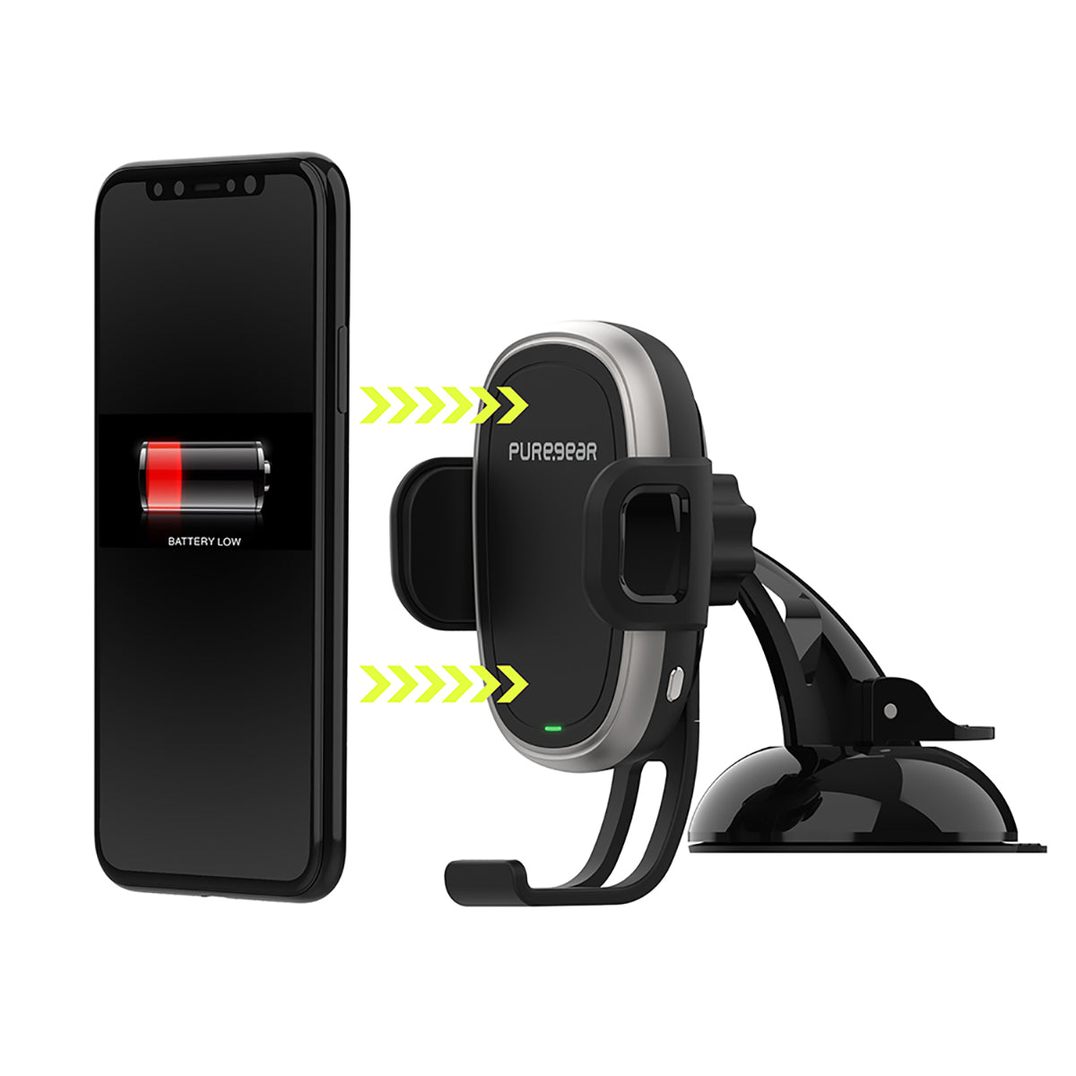 AutoGrip Wireless Car Charger Dash Mount - Black