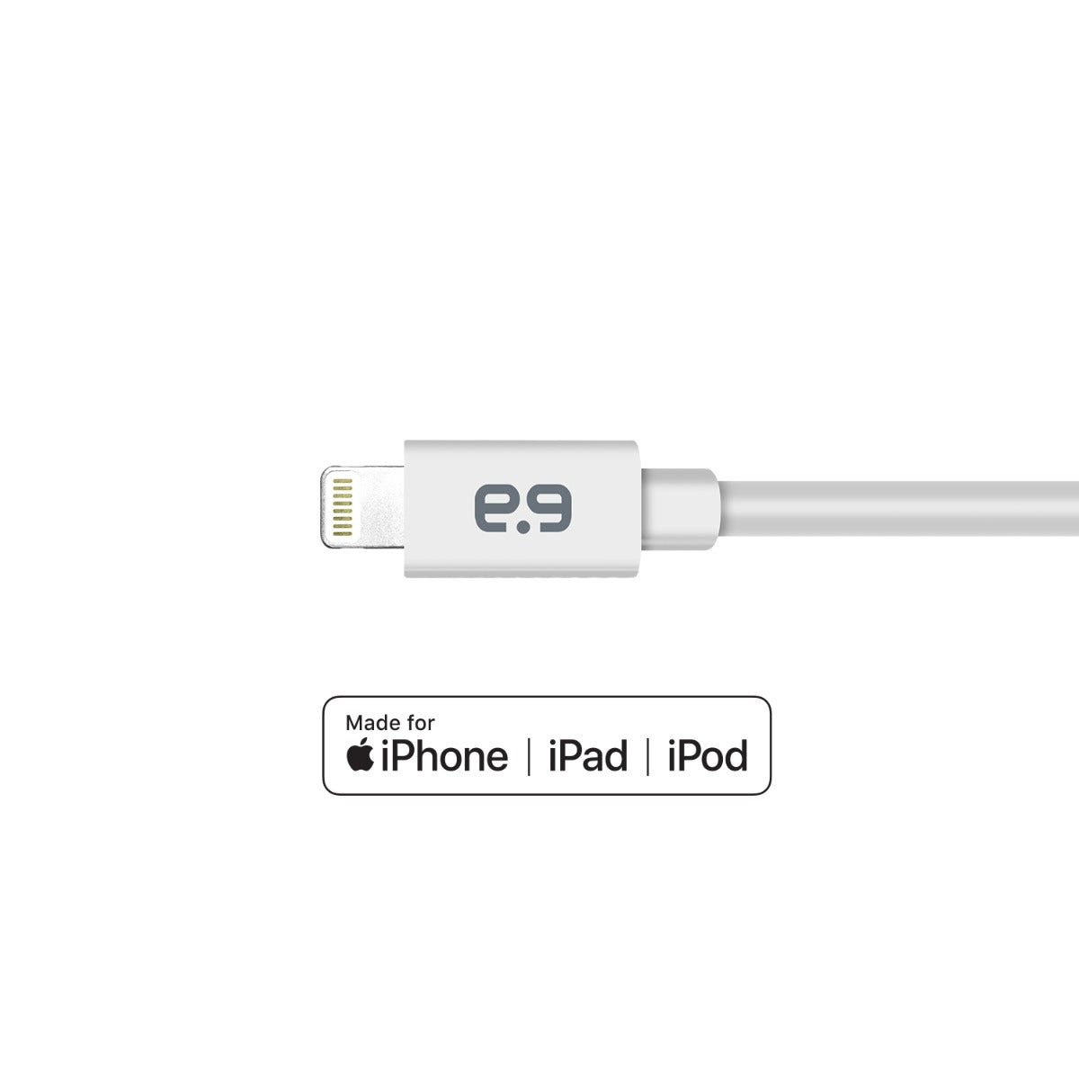 9 inch Lightning to USB-A Round Cable - White