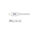 9 inch Lightning to USB-A Round Cable - White