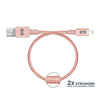 4ft Lightning to USB-A Metallic Braided Cable - Rose Gold