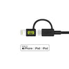 9 inch 2-in-1 Micro USB and Lightning Cable - Black