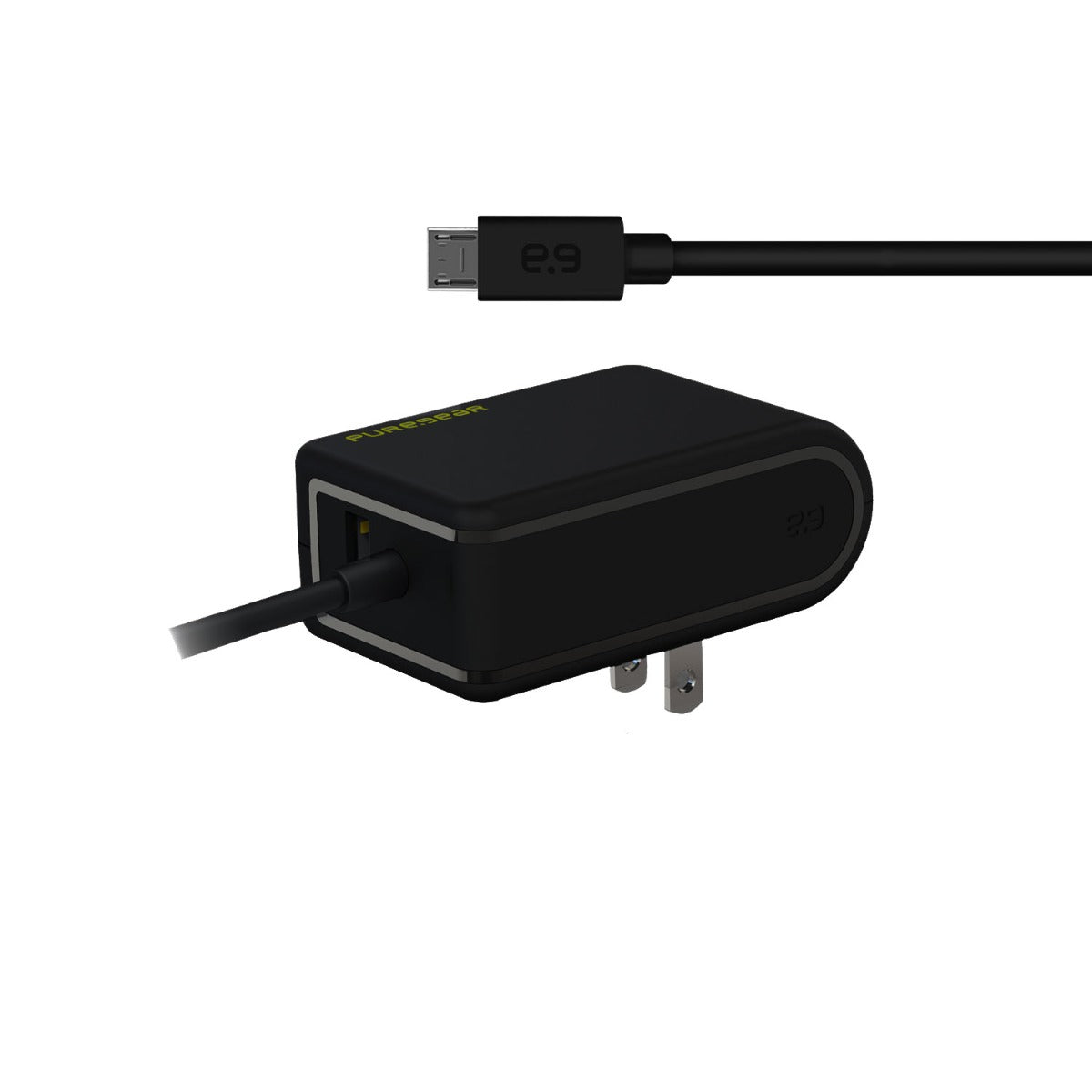 24W Micro USB + 1USB port Wall Charger - Black