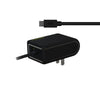 24W Micro USB + 1USB port Wall Charger - Black