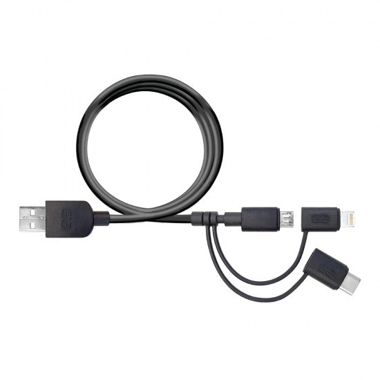 4ft 3in1 Micro Lightning and USBC Cable - Black