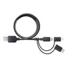 4ft 3in1 Micro Lightning and USBC Cable - Black