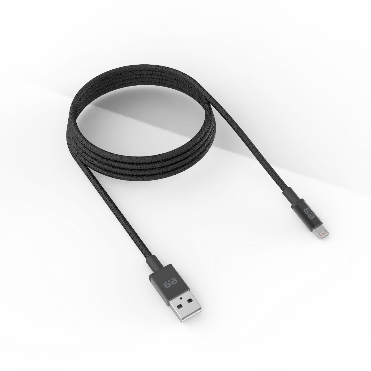 10ft Braided USB-A to Lightning Cable - Black