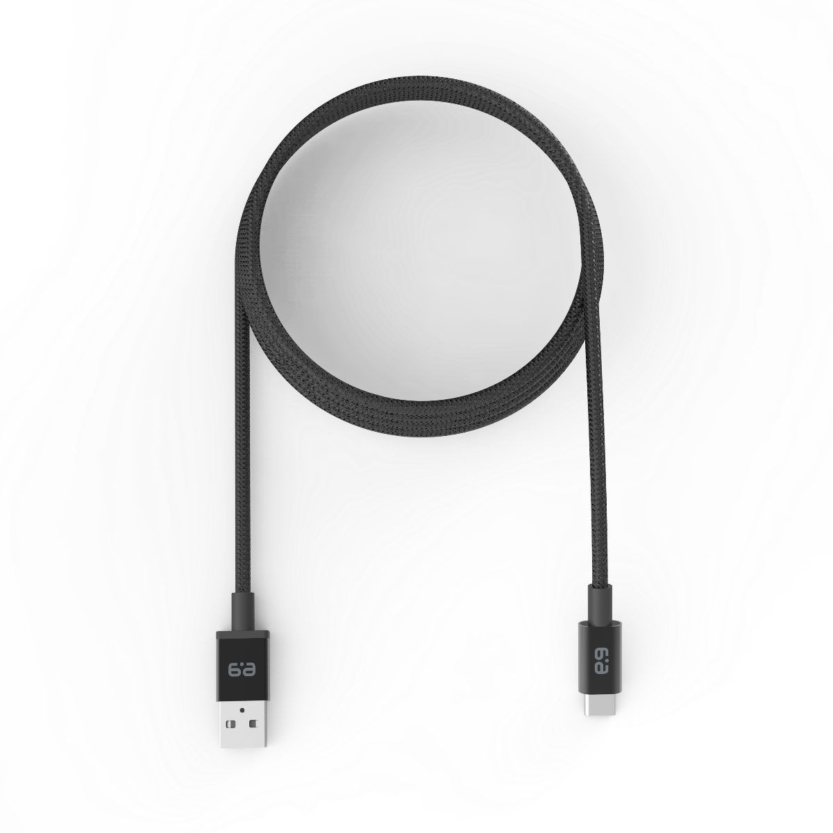 10ft Braided USB-A to USB-C 2.0 Cable - Black