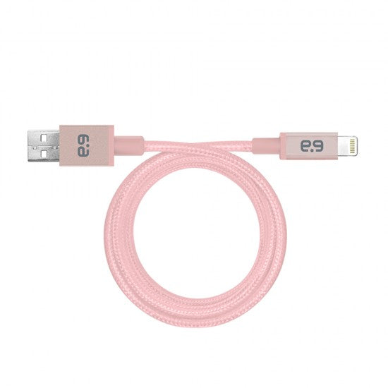 10ft Braided USB-A to Lightning Cable - Rose Gold