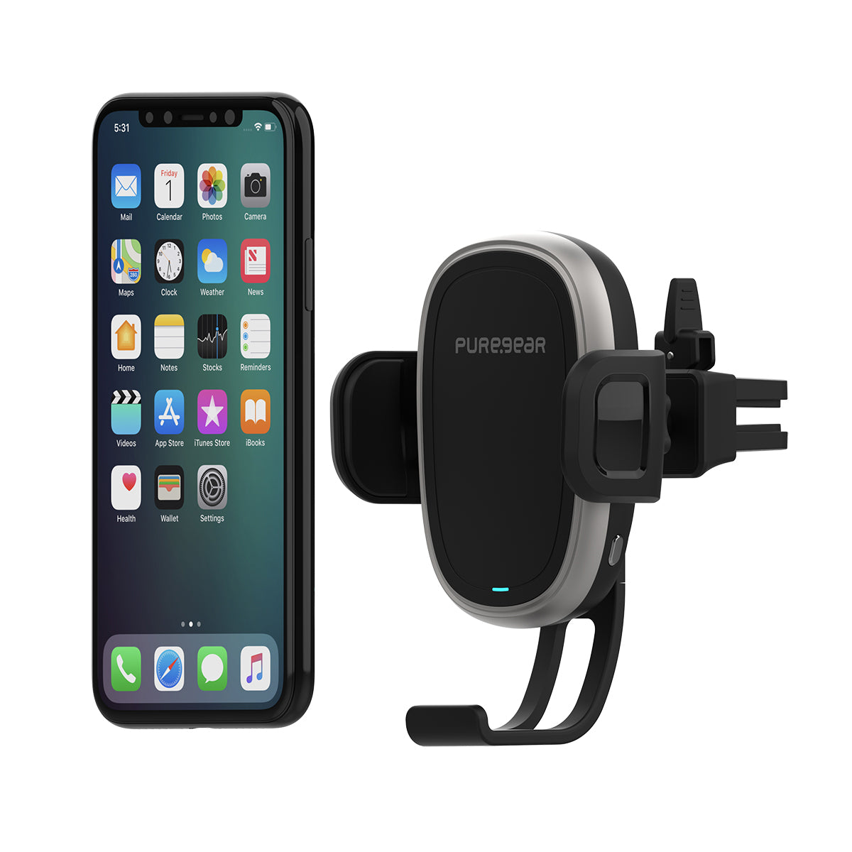 AutoGrip Wireless Car Charger Vent Mount - Black