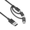 3-in-1 USB-A to Lightning, USB-C + Micro-USB Cable (4 ft)